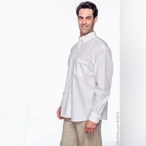 Harriton Men's Essential Poplin White Size Small